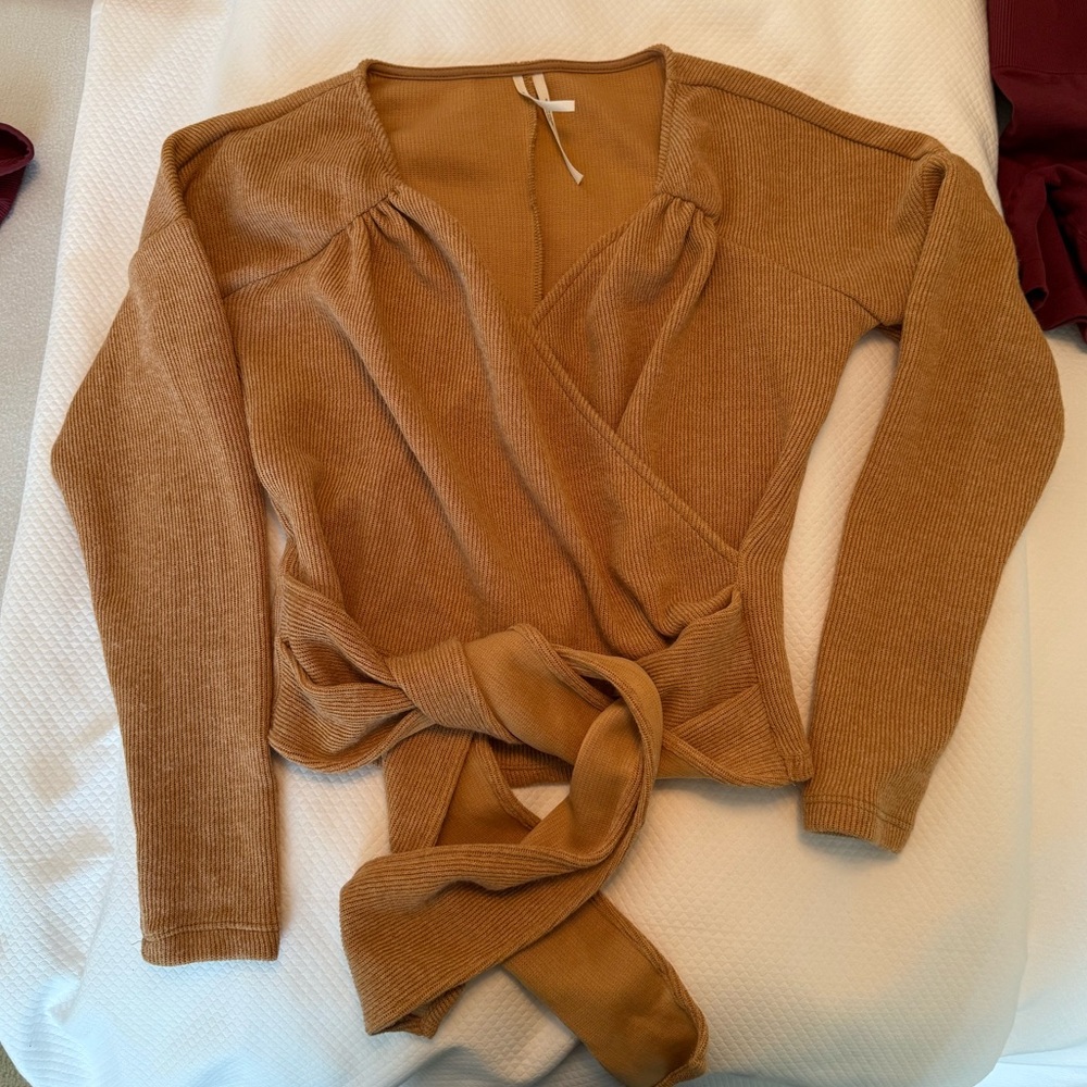 Anthropologie Cozy Twist Sweater Honey XS